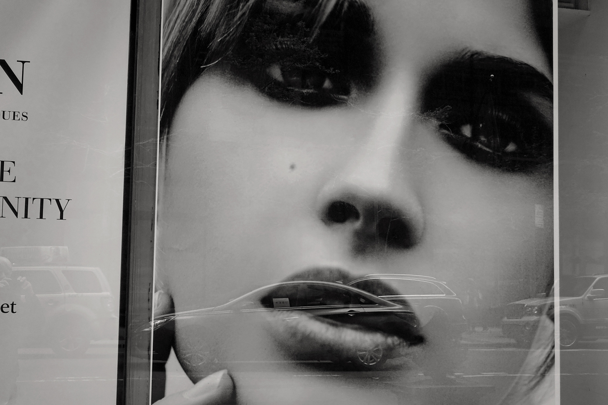 Christoph Radke, New York City, poster with face, 2016